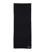 Black Rib Knit Logo Scarf 1