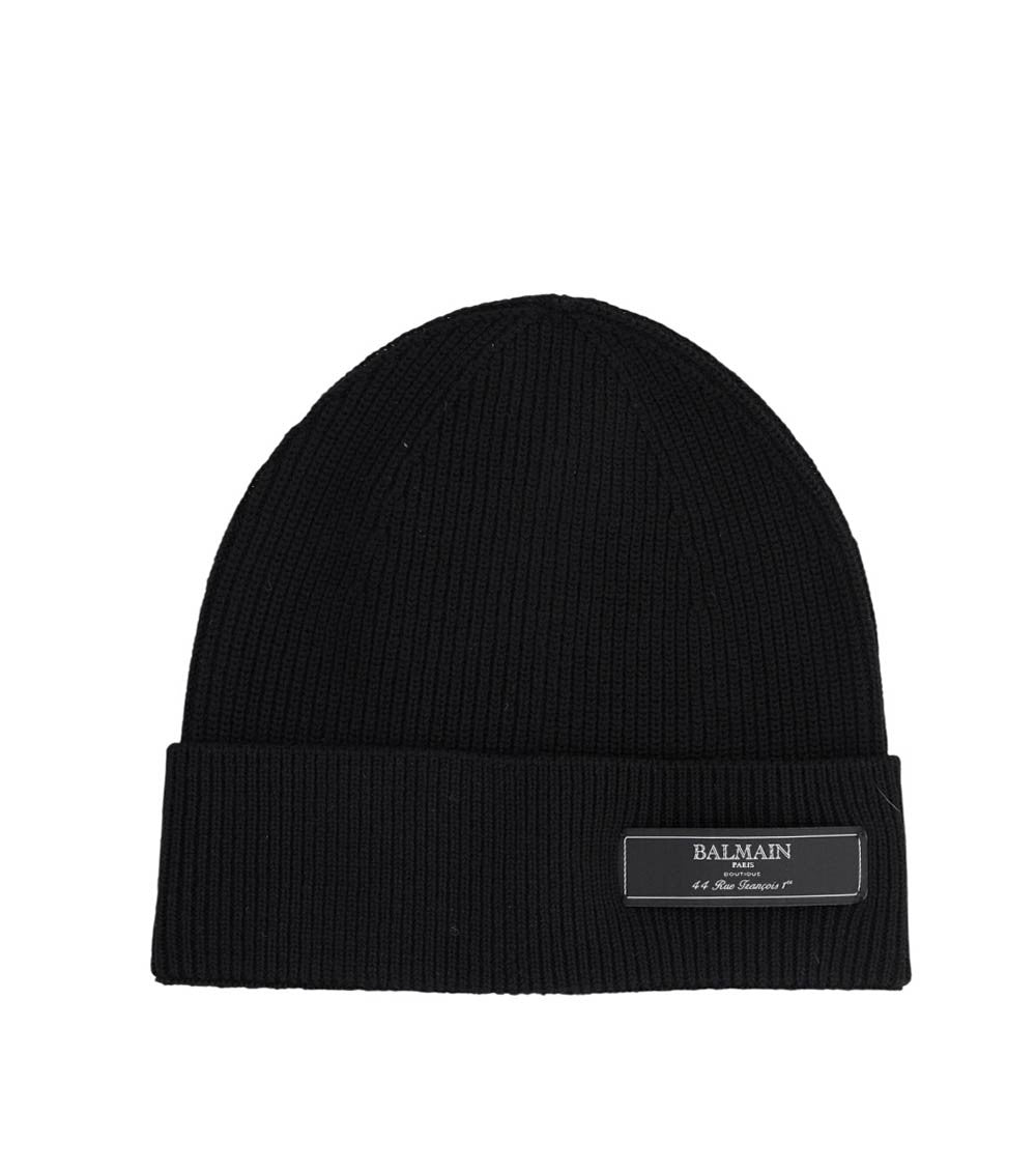 Black Knitted Beanie Hat 1