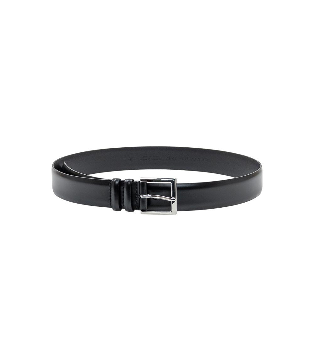 Black Solid Buckle Belt 1