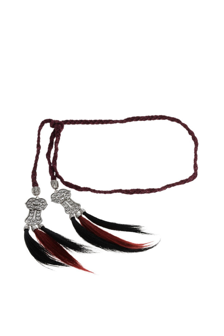 Maroon Braided Adjustable Belt 1