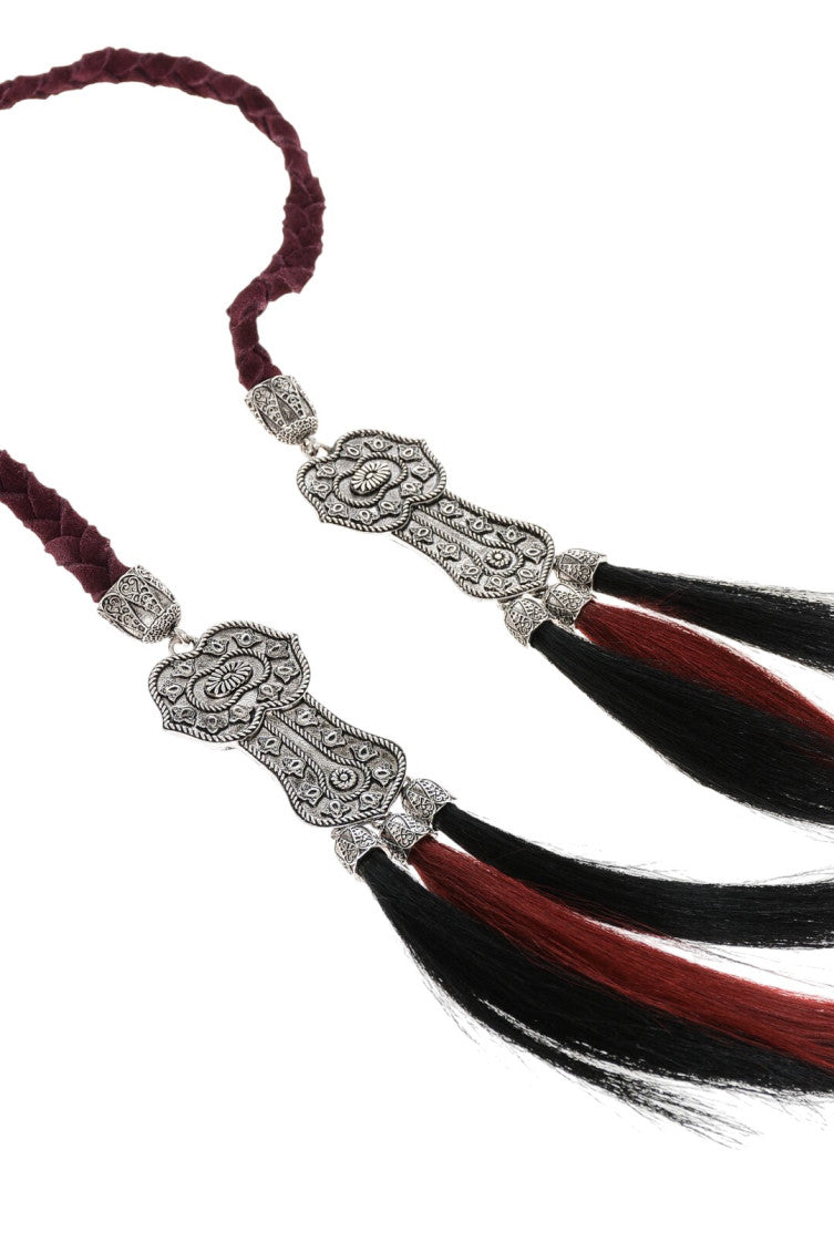Maroon Braided Adjustable Belt 2