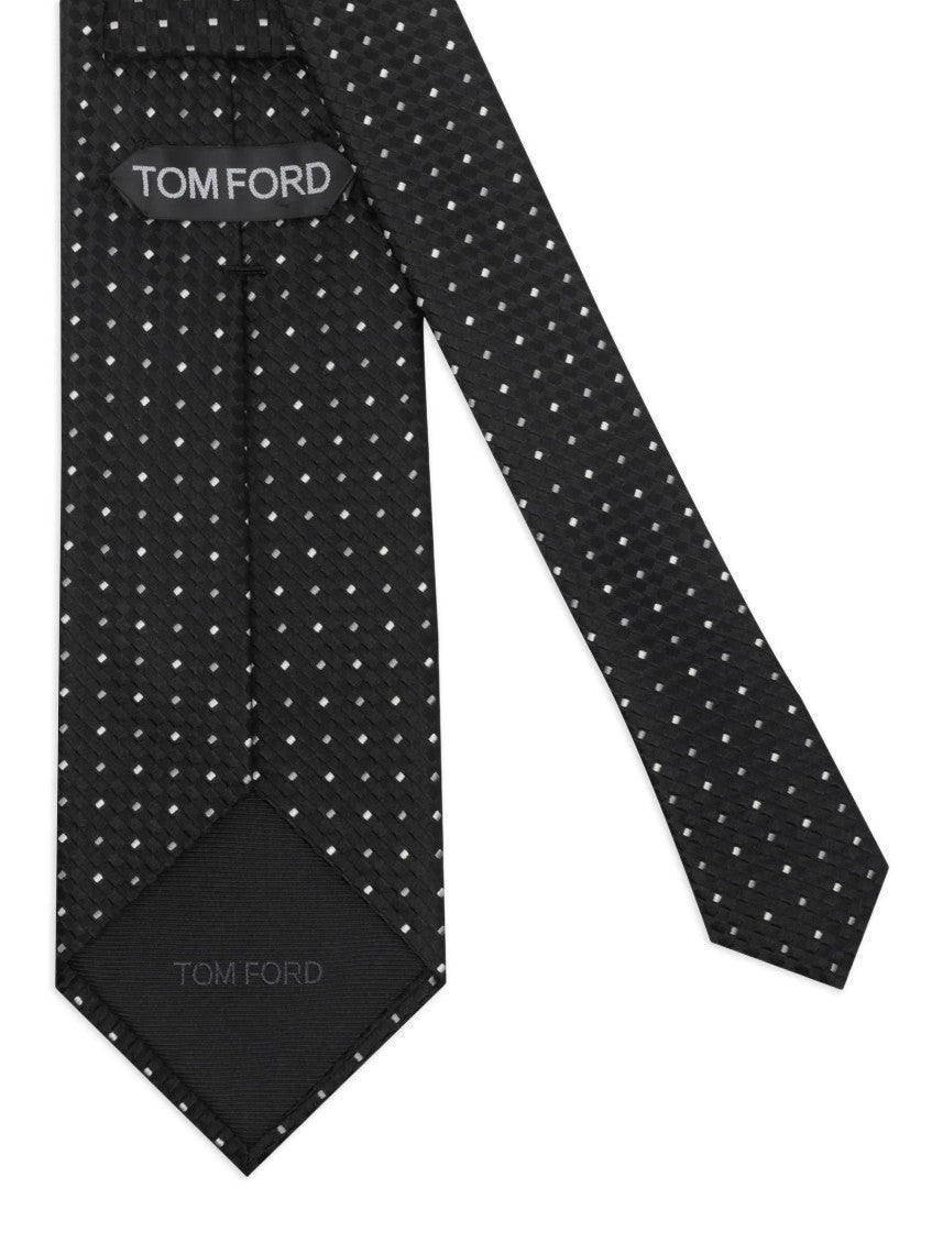 Black Geometric Print Tie 3
