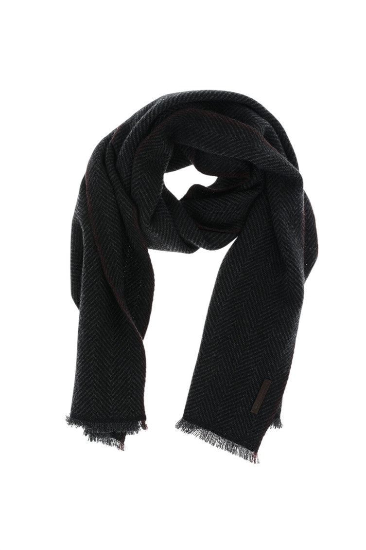 Black Textured Scarf 2