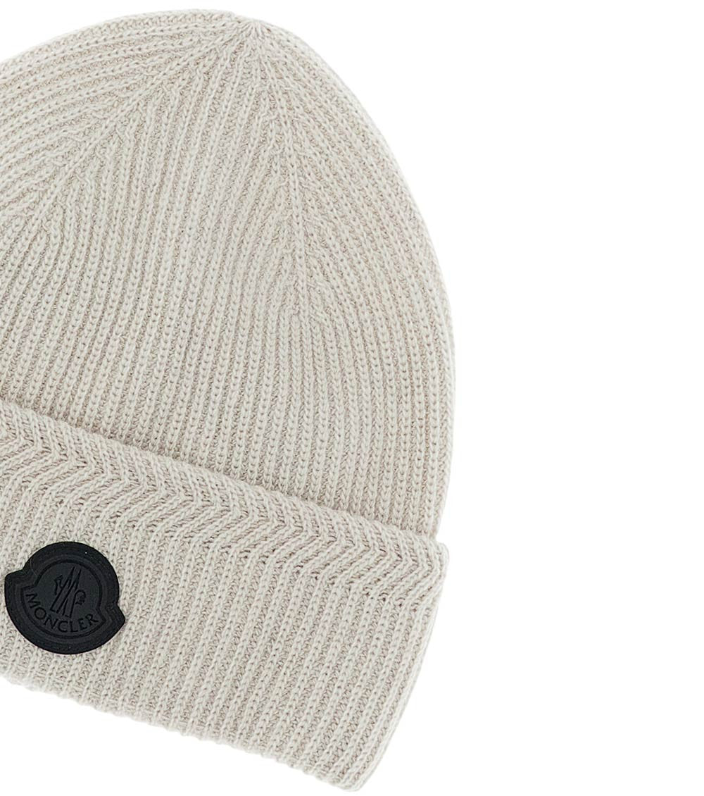 White Logo Knitted Beanies Cap 2