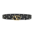 Black Logo Studded Belt 1