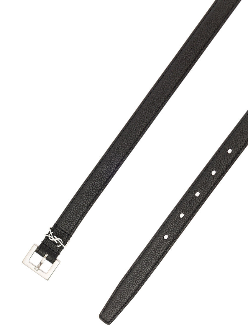 Black Logo Buckle Belt 3