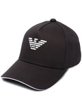 Black Logo cotton baseball cap 1