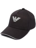 Black Logo cotton baseball cap 1
