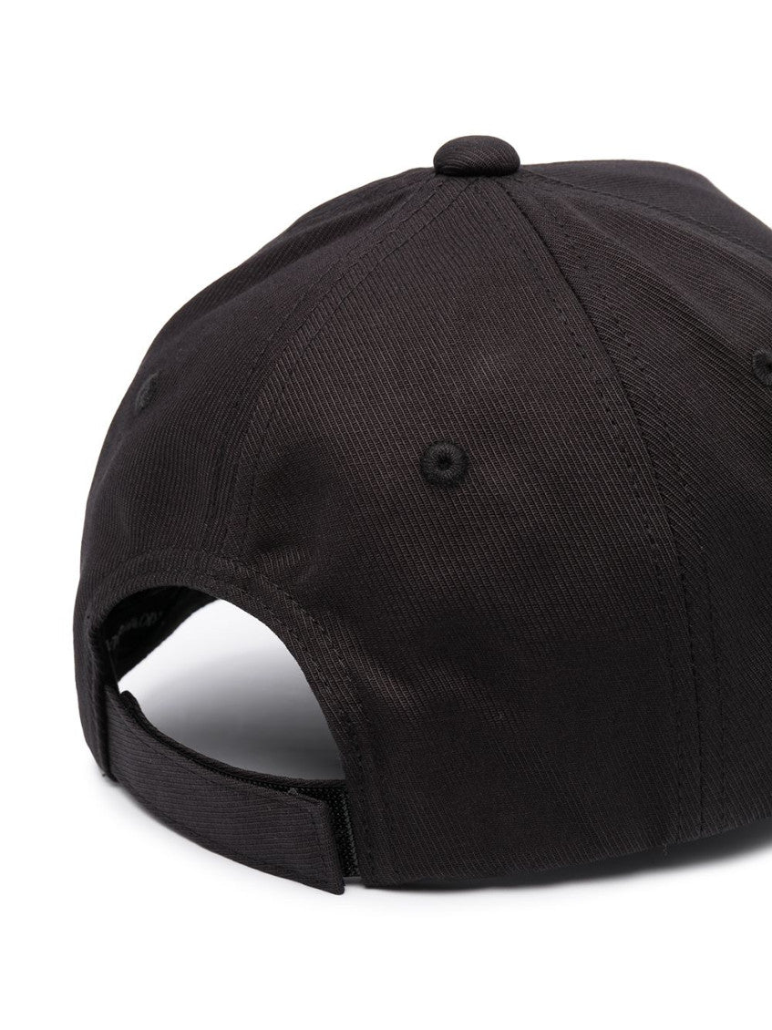 Black Logo cotton baseball cap 2