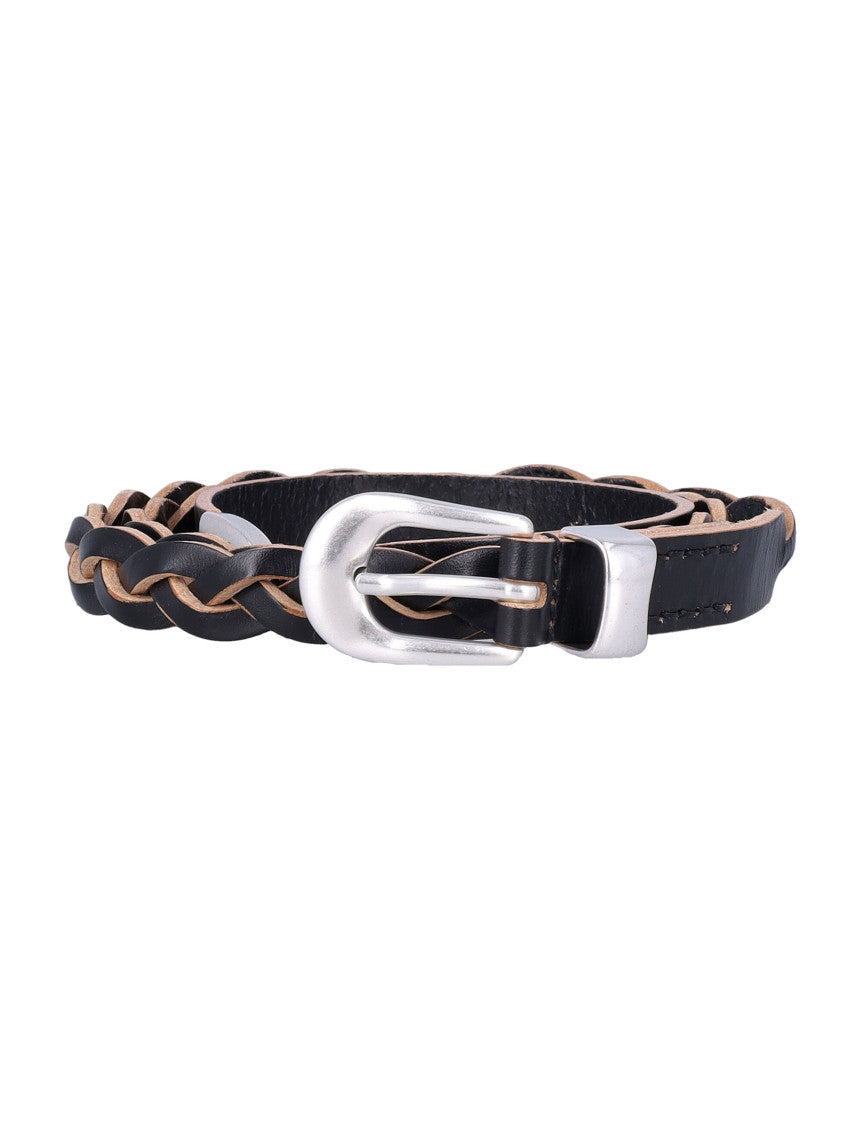 Black Braided Buckle Belt 1