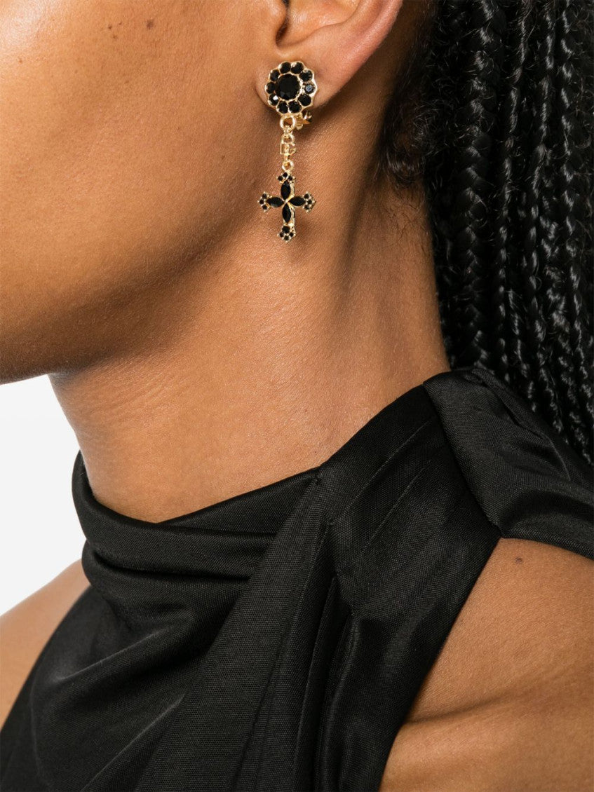 Black Charm Drop Earrings 2
