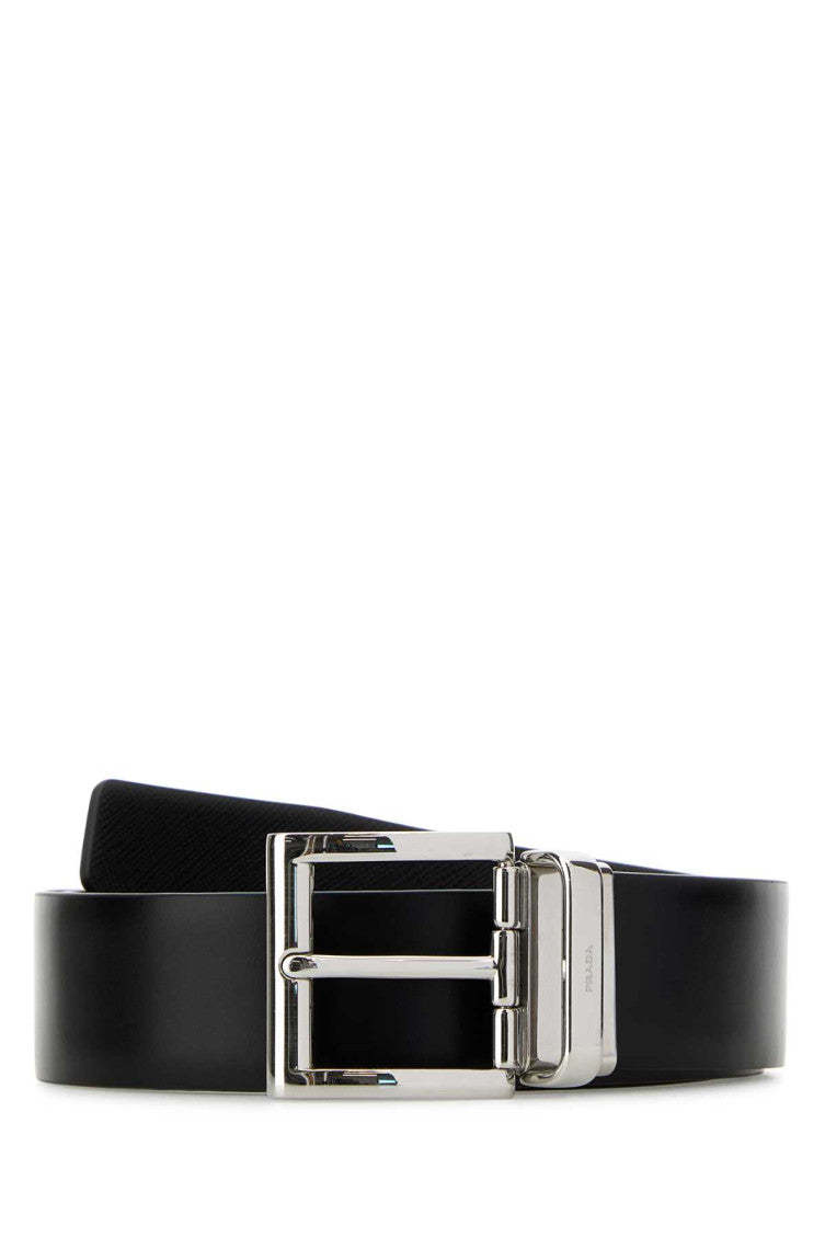 Black Logo Buckle Reversible Belt 1