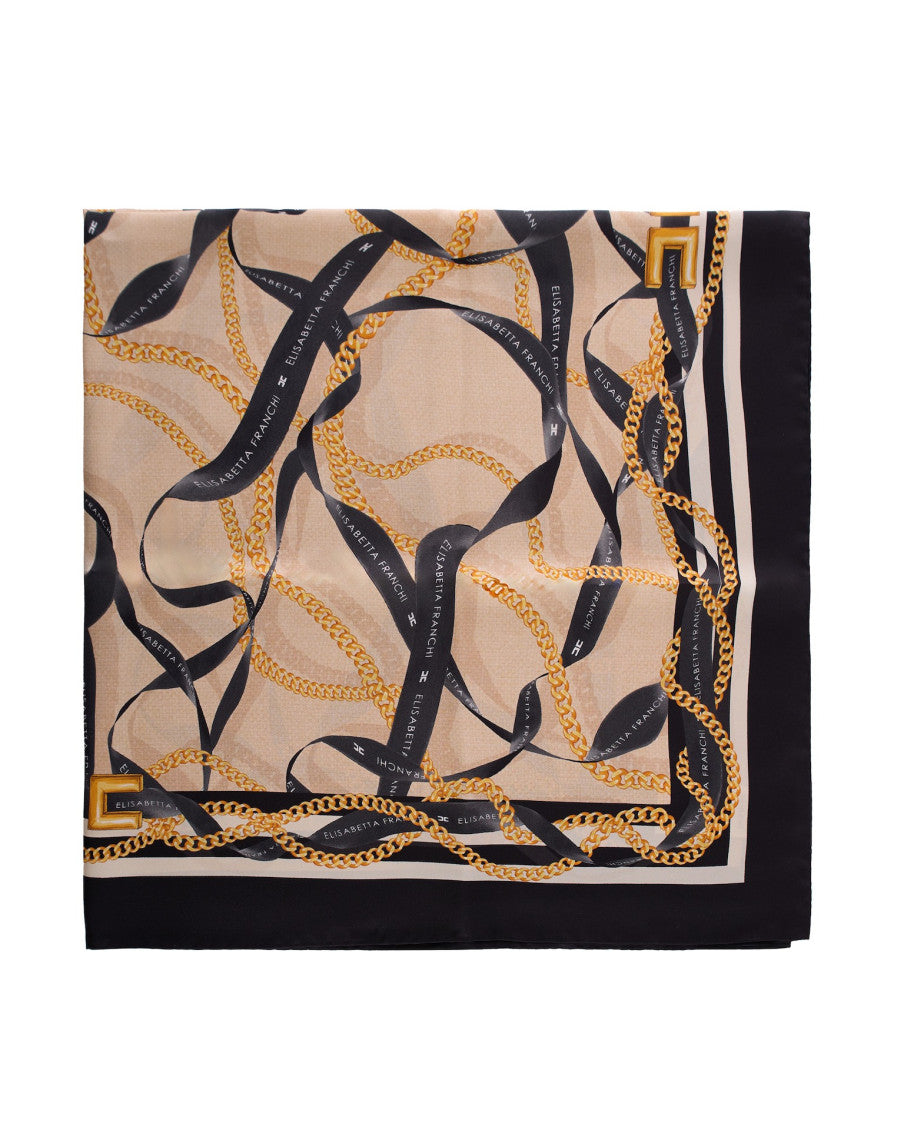 Beige Foulard Printed Scarf 1