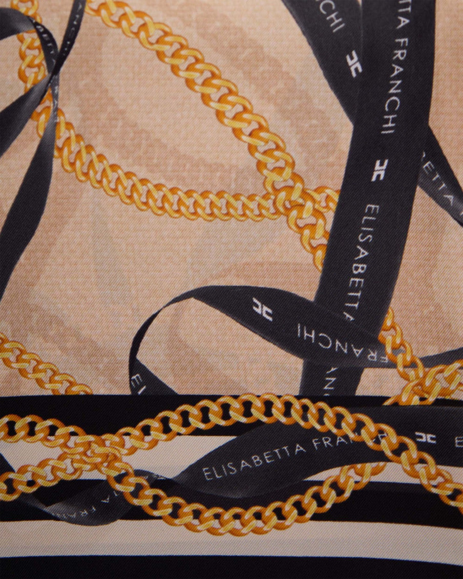 Beige Foulard Printed Scarf 2