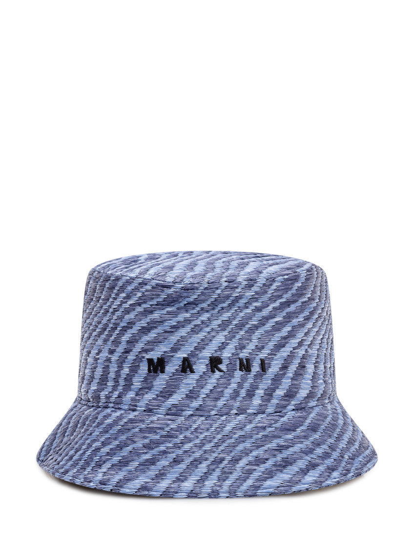 Blue Woven Logo Bucket Hat 1