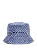 Blue Woven Logo Bucket Hat 1