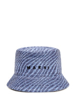 Blue Woven Logo Bucket Hat 1
