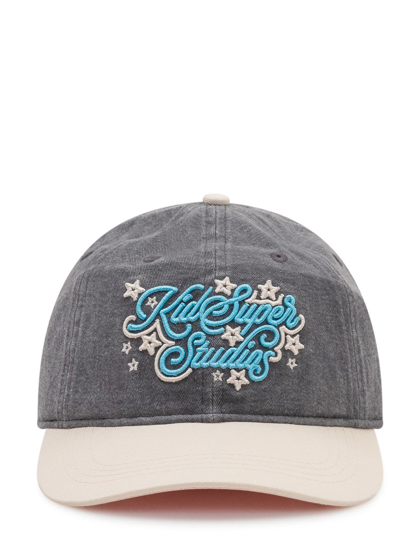 Grey Logo Embroidered Baseball Hat 1