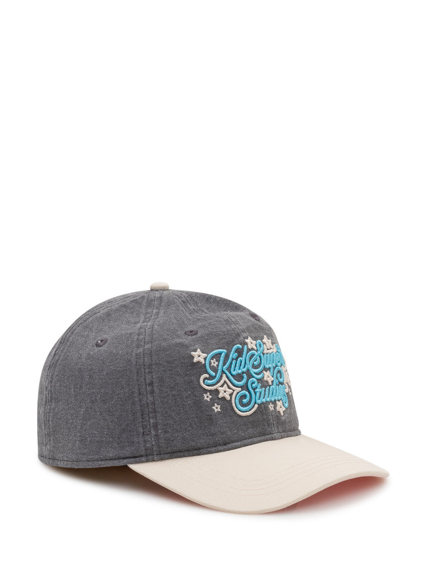 Grey Logo Embroidered Baseball Hat 2