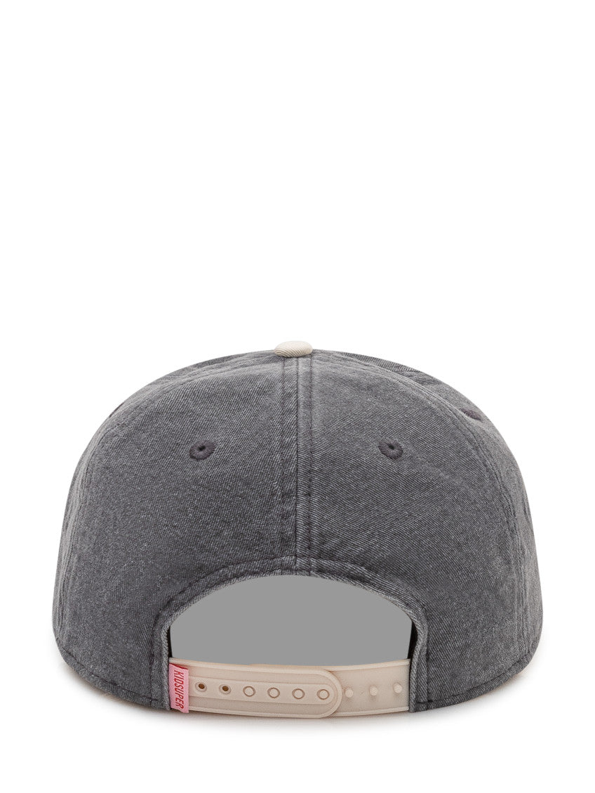 Grey Logo Embroidered Baseball Hat 3