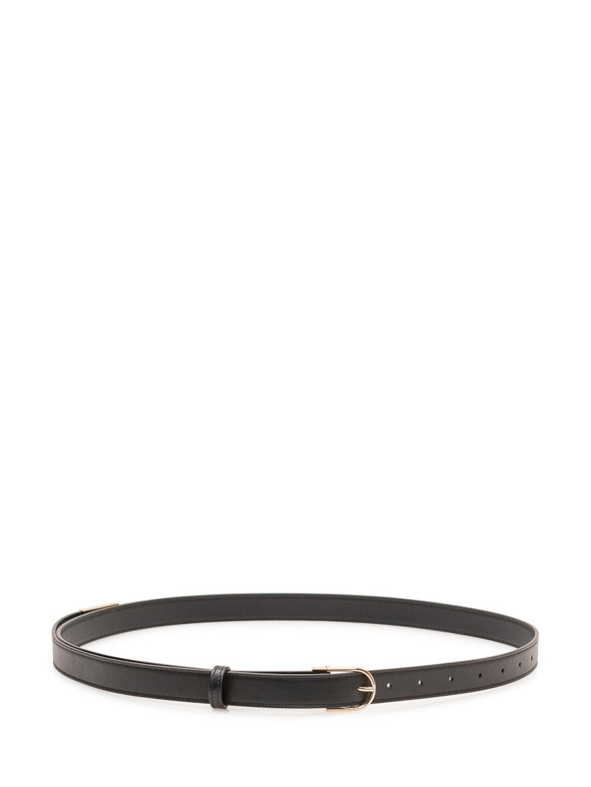 Black Solid Buckle Belt 1