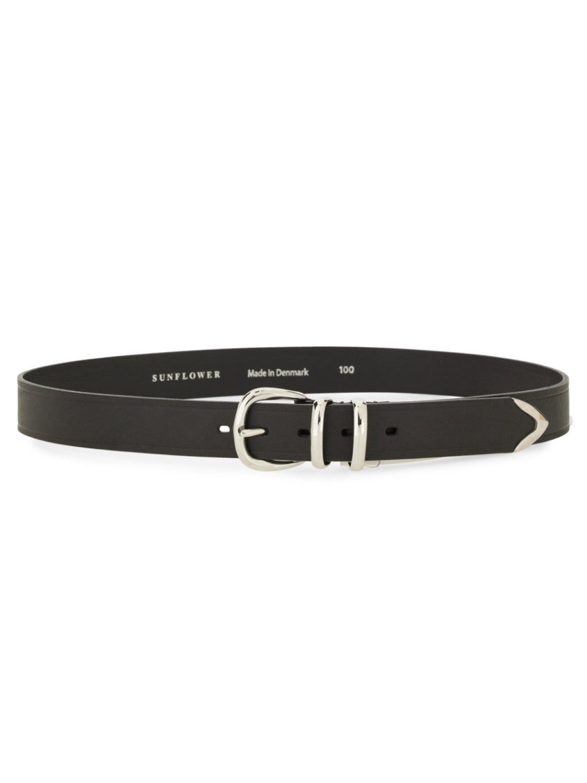 Black Solid Buckle Belt 1