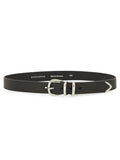Black Solid Buckle Belt 1