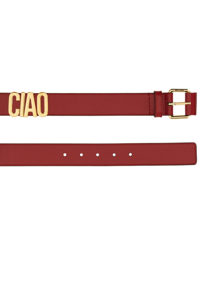 Red Solid Buckle Belt 3