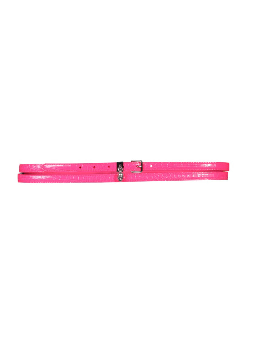 Pink Textured Buckle Belt 1