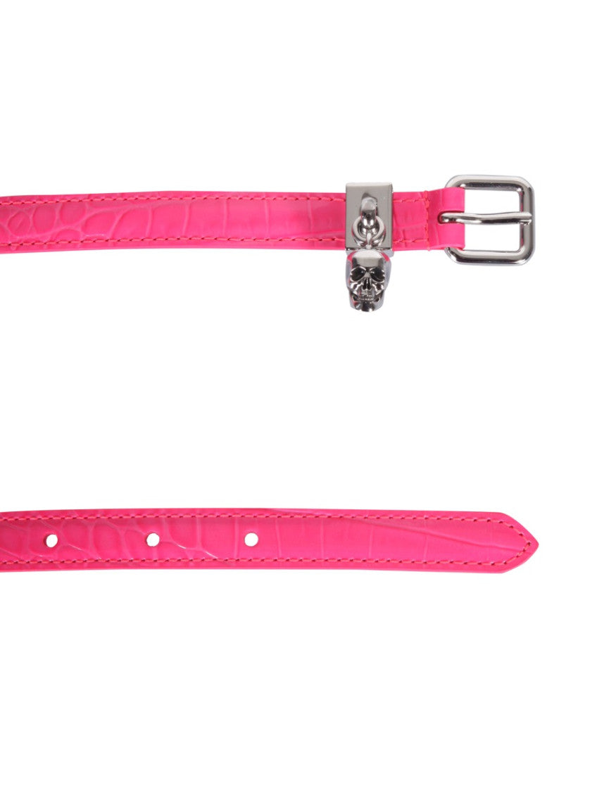 Pink Textured Buckle Belt 3