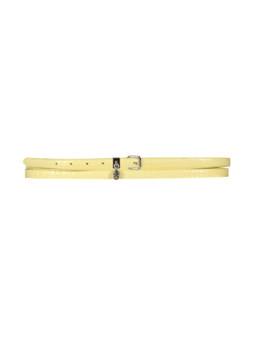 Yellow Textured Buckle Belt 1