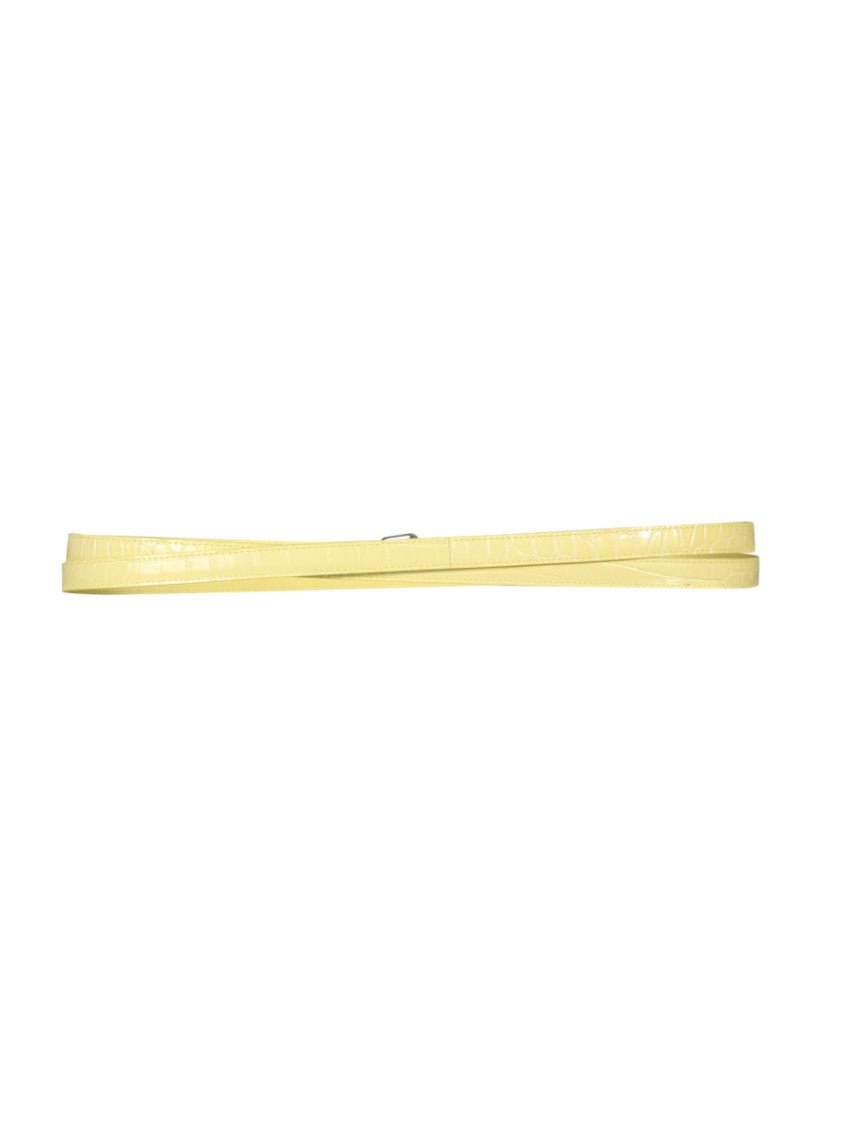 Yellow Textured Buckle Belt 2