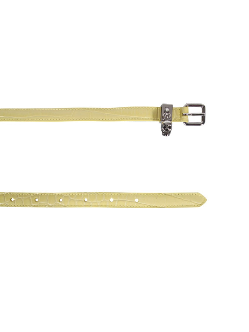 Yellow Textured Buckle Belt 3