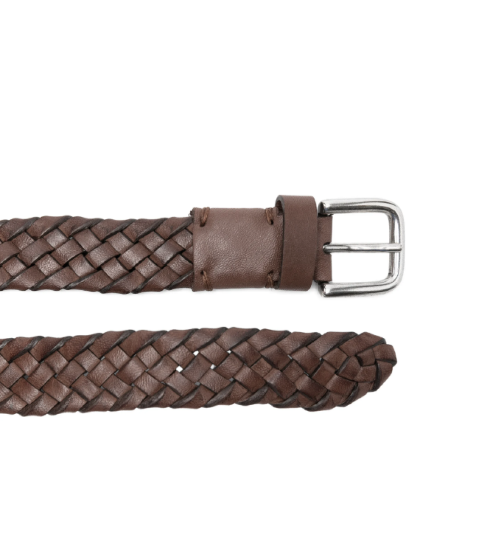 Brown Woven Buckle Belt 3