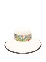 Beige Flora Floral Panama Hat 1
