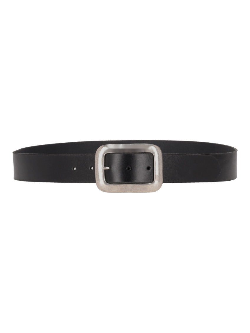Black Solid Buckle Belt 1