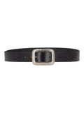 Black Solid Buckle Belt 1