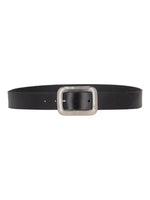 Black Solid Buckle Belt 1