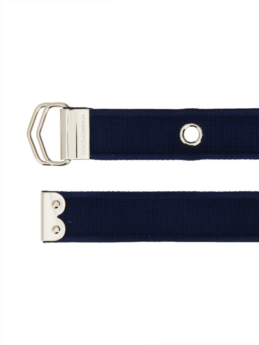 Navy Blue Logo Buckle Belt 3