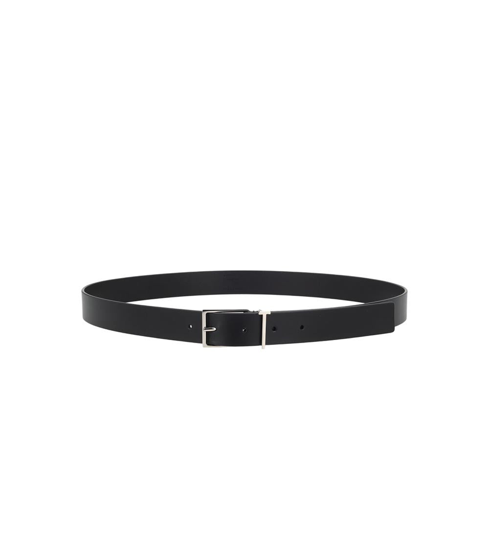 Black Solid Buckle Belt 1