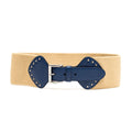 Beige Blue Studded Buckle Belt 1