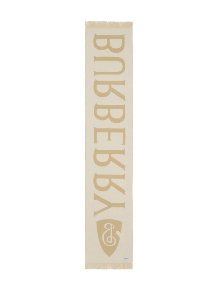 Beige Logo Wool Scarf 3