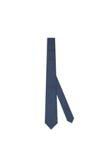 Navy Blue GG jacquard silk tie 1