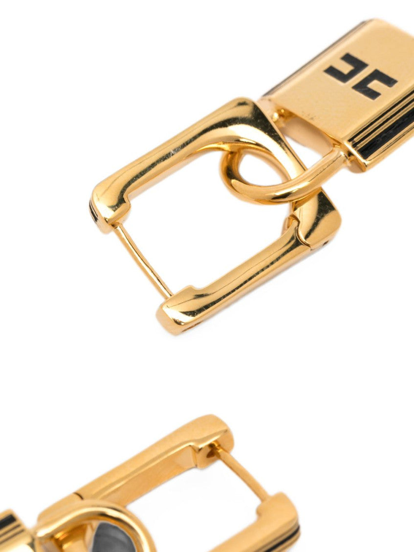 Golden Padlock Drop Earrings 3