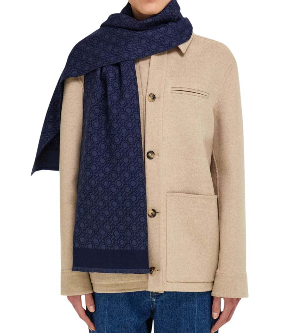 Blue Gancini Logo Scarf 2