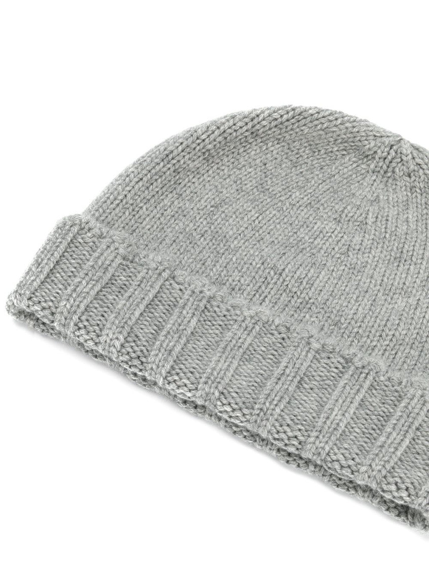 Grey Textured Beanie Hat 2