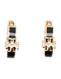 Golden Kira Enamel Huggie Earrings 1