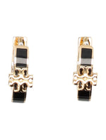 Golden Kira Enamel Huggie Earrings 1