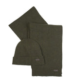 Olive Logo Beanie And Scarf Set 1