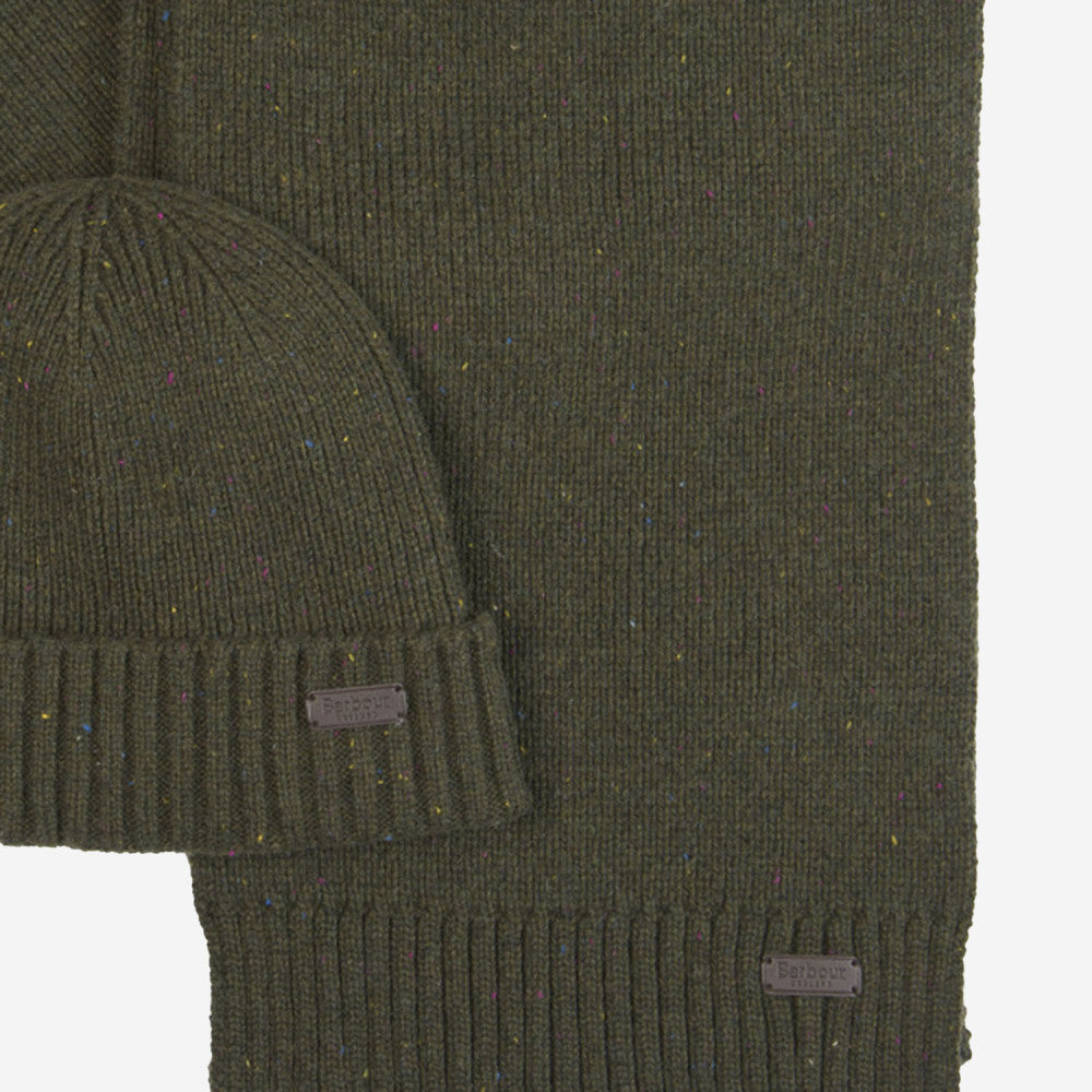 Olive Logo Beanie And Scarf Set 2